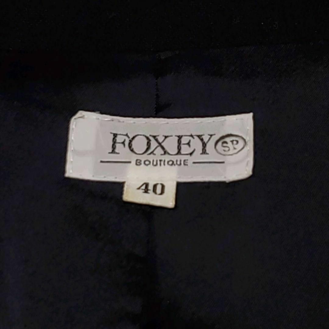 FOXEY(フォクシー)の美品 L フォクシー シルク ウール ひざ丈 スカート セットアップ 黒 リボン レディースのフォーマル/ドレス(スーツ)の商品写真