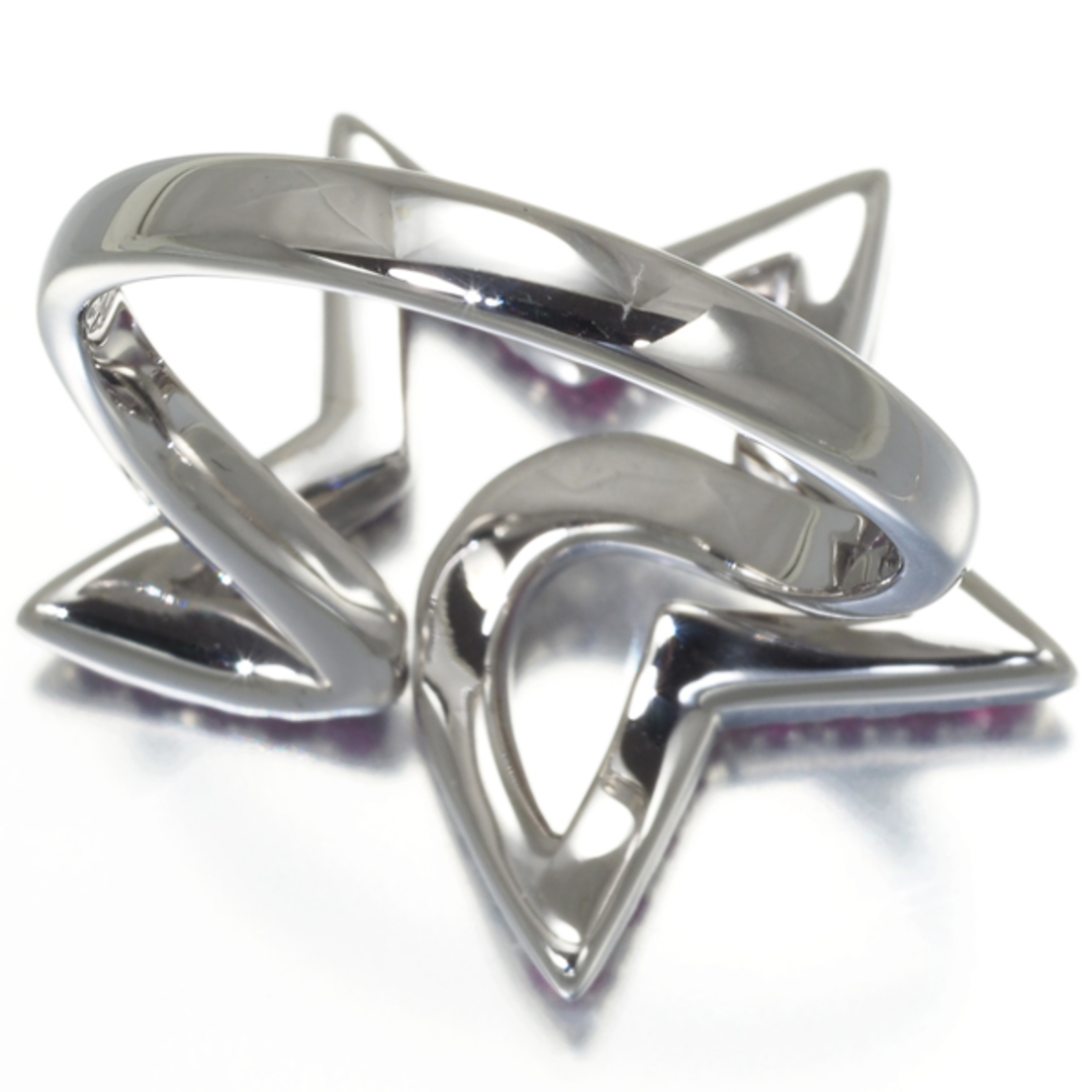 ルビー 0.65ct ダイヤ ダイヤモンド 0.15ct スター リング K18WG 大幅値下げ品 レディースのアクセサリー(リング(指輪))の商品写真