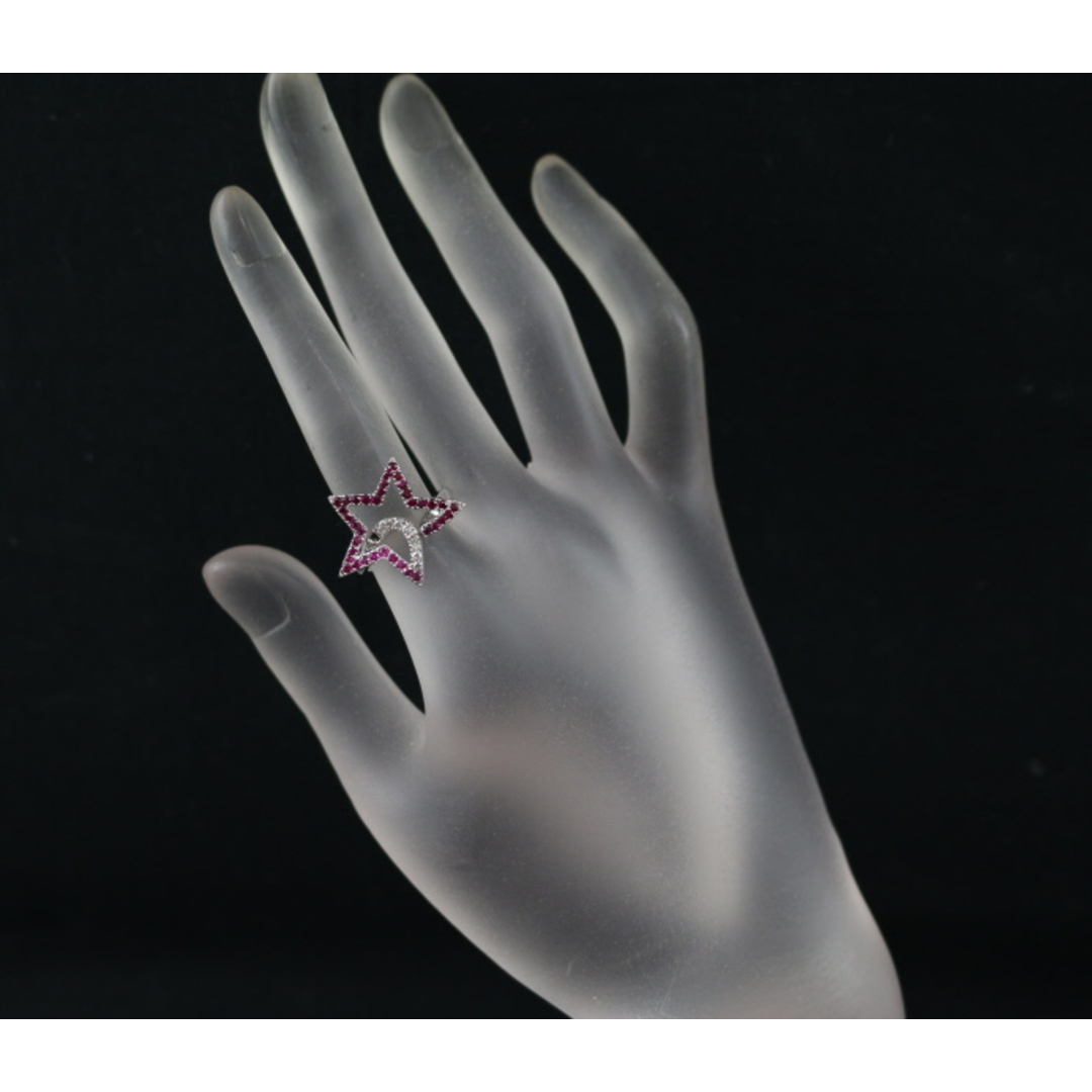 ルビー 0.65ct ダイヤ ダイヤモンド 0.15ct スター リング K18WG 大幅値下げ品 レディースのアクセサリー(リング(指輪))の商品写真