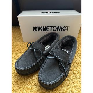 ミネトンカ(Minnetonka)の未使用MINNETONKA（ミネトンカ） 本革 スエード ボアモカシンシューズ(スリッポン/モカシン)