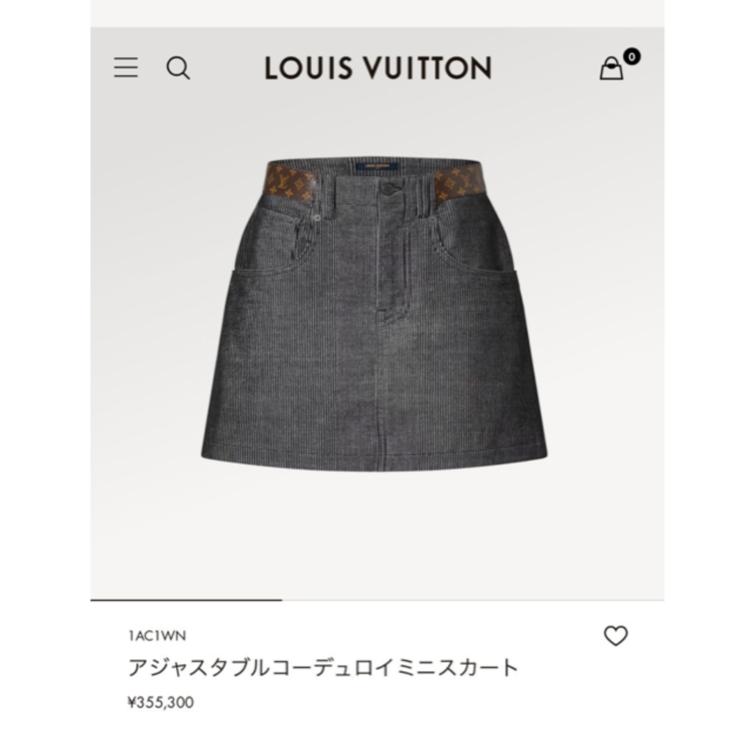 LOUIS VUITTON(ルイヴィトン)のヴィトン　スカート　アジャスタブルコーデュロイミニスカート レディースのスカート(ひざ丈スカート)の商品写真