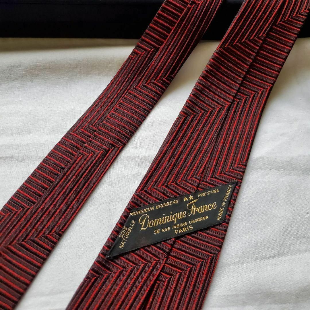 TIE YOUR TIE(タイユアタイ)の最上級　美品　ドミニクフランス　レッド　ストライプ　美しいネクタイ メンズのファッション小物(ネクタイ)の商品写真