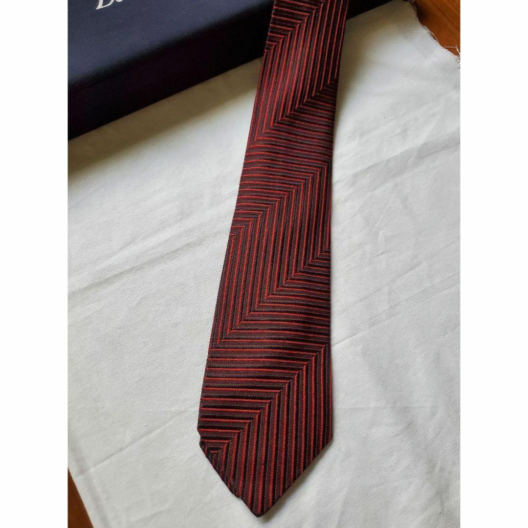 TIE YOUR TIE(タイユアタイ)の最上級　美品　ドミニクフランス　レッド　ストライプ　美しいネクタイ メンズのファッション小物(ネクタイ)の商品写真