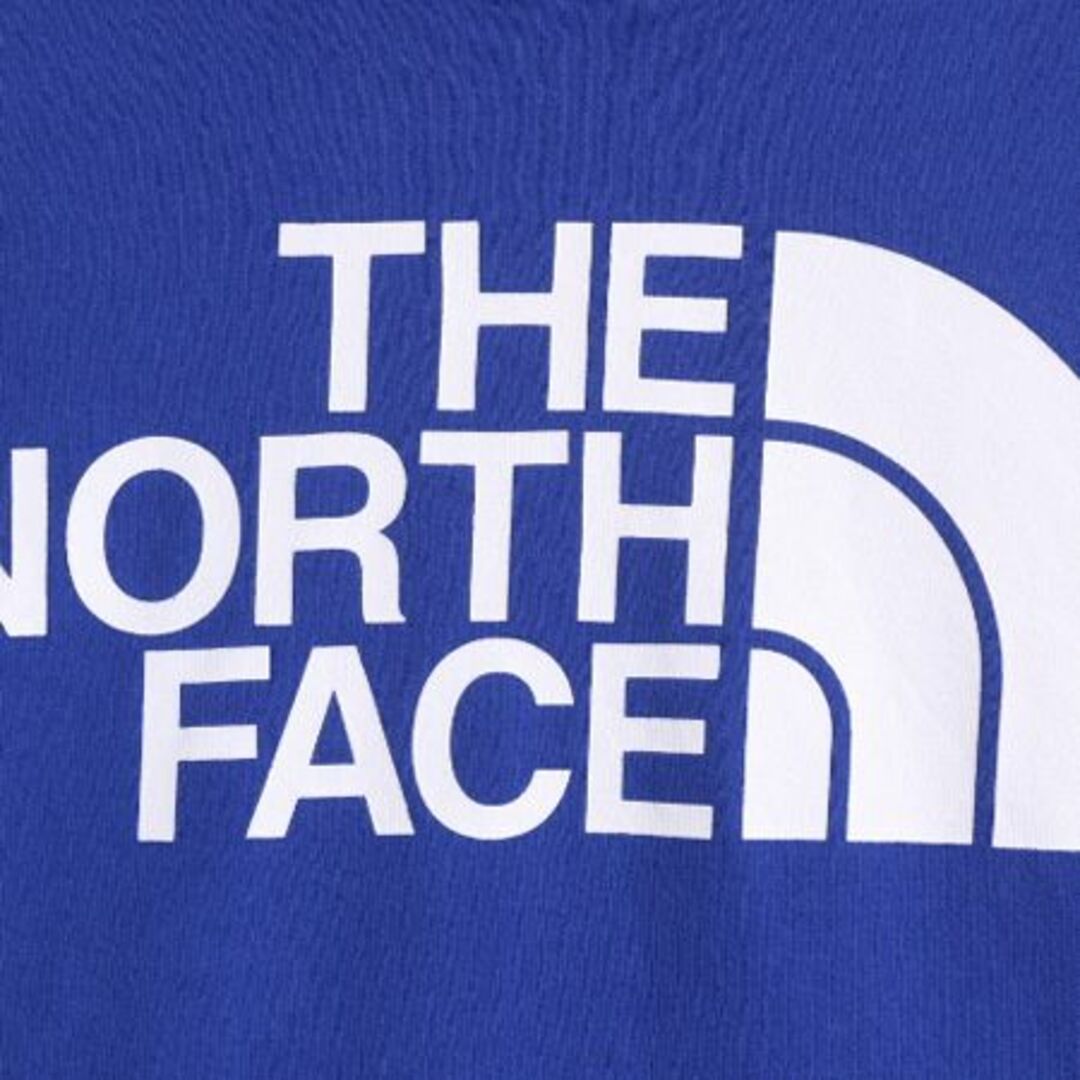 THE NORTH FACE(ザノースフェイス)のノースフェイス プリント スウェット フード パーカー メンズ S 古着 The North Face ロゴ プルオーバー 裏起毛 トレーナー アウトドア 青 メンズのトップス(パーカー)の商品写真