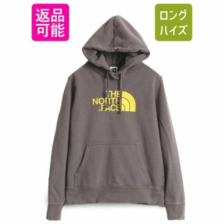 ザノースフェイス(THE NORTH FACE)のノースフェイス プリント スウェット フード パーカー レディース S / 古着 The North Face アウトドア トレーナー プルオーバー 裏起毛 灰(パーカー)