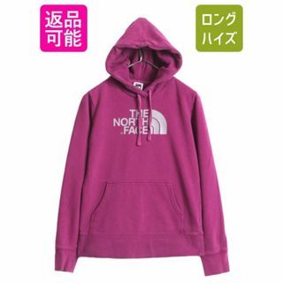 ザノースフェイス(THE NORTH FACE)のノースフェイス プリント スウェット フード パーカー レディース S / 古着 The North Face アウトドア トレーナー プルオーバー 裏起毛 紫(パーカー)