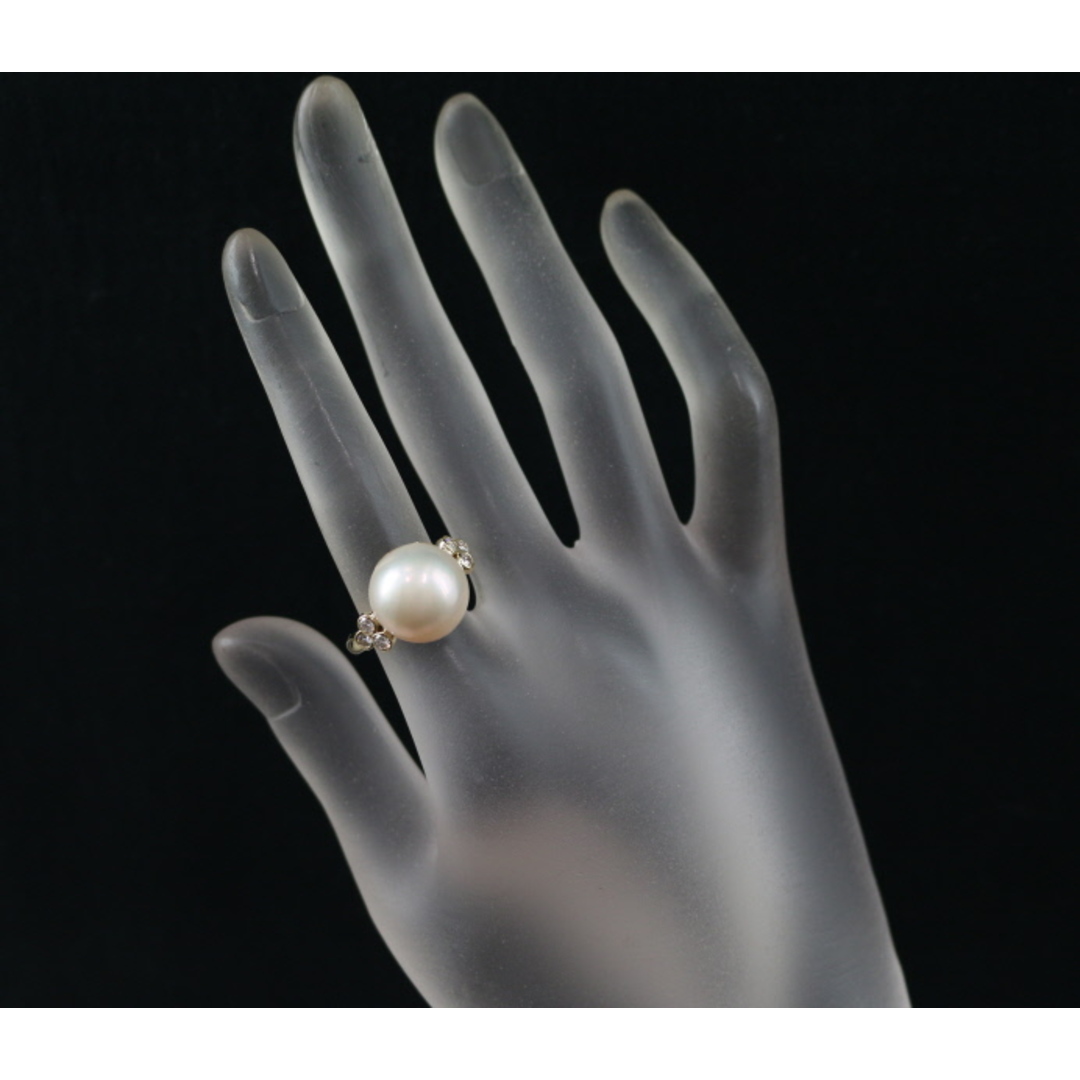 マベパール 真珠 13.4mm ダイヤ ダイヤモンド リング K18YG  レディースのアクセサリー(リング(指輪))の商品写真