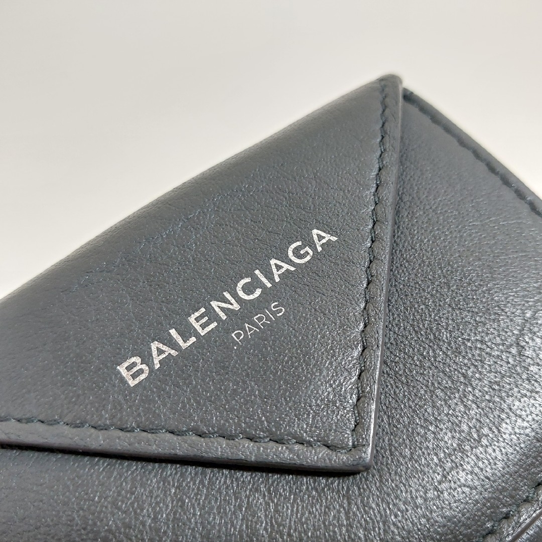 Balenciaga(バレンシアガ)のバレンシアガ ペーパー コンパクト 三つ折り 財布 レザー グレー 391446 レディースのファッション小物(財布)の商品写真