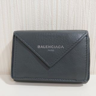 バレンシアガ(Balenciaga)のバレンシアガ ペーパー コンパクト 三つ折り 財布 レザー グレー 391446(財布)