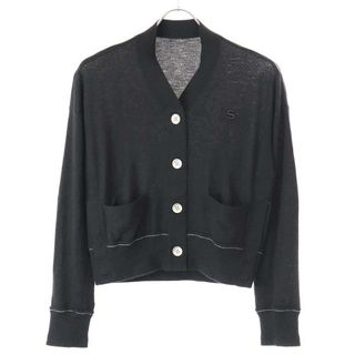 サカイ(sacai)のsacai サカイ 23AW s Cashmere Knit Cardigan ロゴ カシミヤニットカーディガン ブラック 1 23-06507(カーディガン)