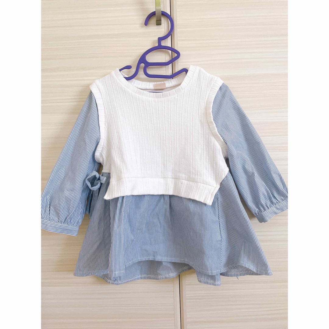 petit main(プティマイン)のpetitmain⭐︎ドッキングブラウス　110 キッズ/ベビー/マタニティのキッズ服女の子用(90cm~)(ブラウス)の商品写真