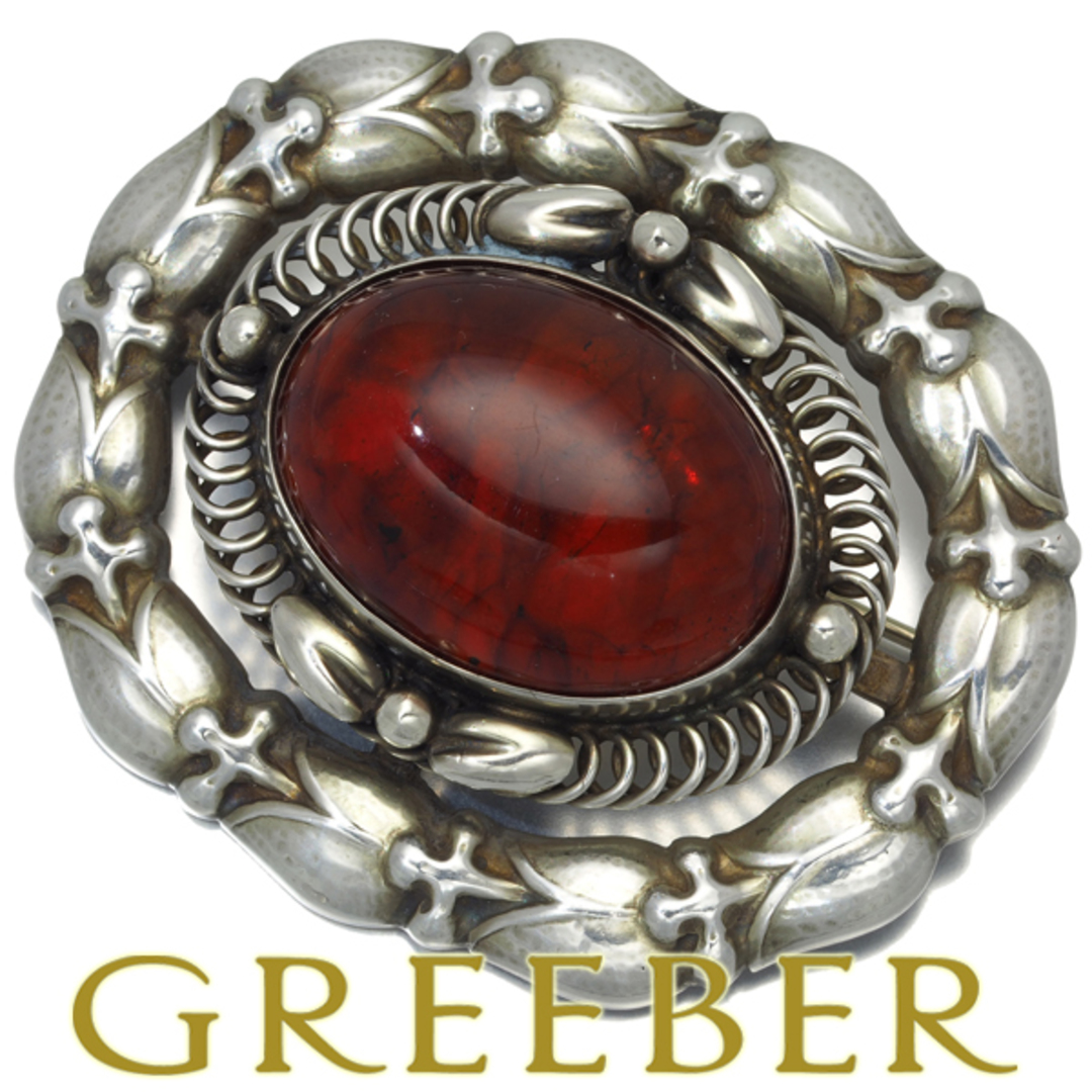 Georg Jensen - ジョージジェンセン ブローチ 琥珀 コハク 109 Georg Jensen - ジョージジェンセン ブローチ 琥珀 コハク 109