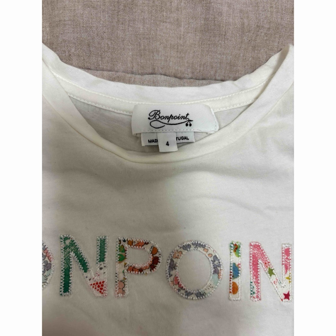 Bonpoint - Bonpoint ボンポワン パッチワーク ロゴTシャツ 4a 100の