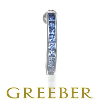 ミキモト(MIKIMOTO)のミキモト イヤリング サファイア 1.23ct レールセッティング グラデ―ション フープ 片耳 K18WG (イヤリング)