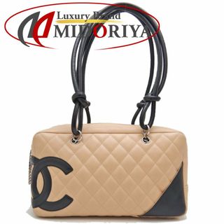 シャネル(CHANEL)のCHANEL シャネル ボーリングバッグ A25171 ショルダーバッグ カンボン レザー ベージュ ブラック/251555【中古】(ショルダーバッグ)