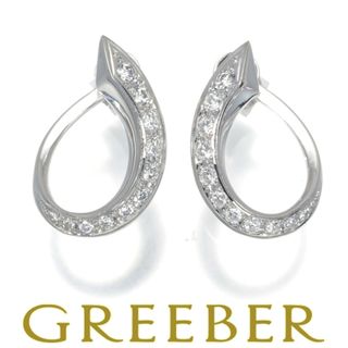 ミキモト(MIKIMOTO)のミキモト イヤリング ダイヤ ダイヤモンド 0.25ct/0.25ct スパイラル フープ K18WG (イヤリング)