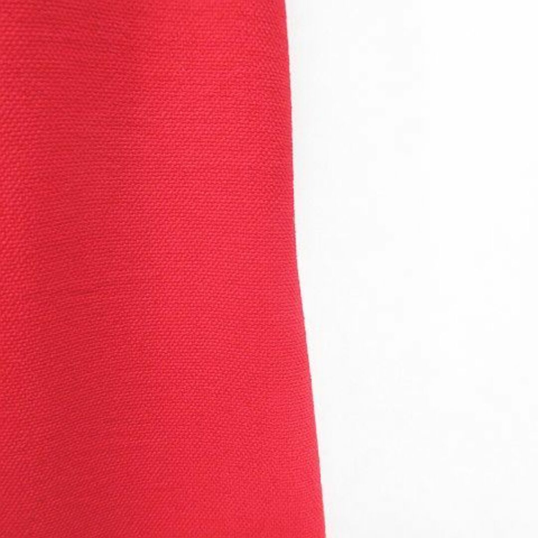 ZARA(ザラ)のザラ ZARA ロング丈 ワイドパンツ 薄手 M 赤系 レッド  リボン 無地 レディースのパンツ(その他)の商品写真