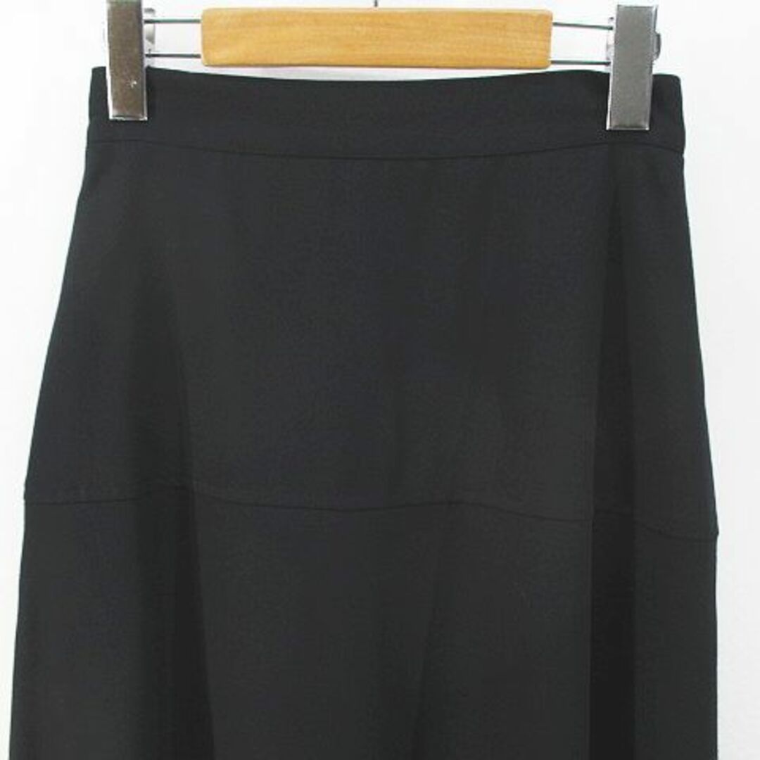 PINK HOUSE(ピンクハウス)のピンクハウス ロング丈 フレアスカート 黒 ブラック ポケット ボタン ウール レディースのスカート(ロングスカート)の商品写真