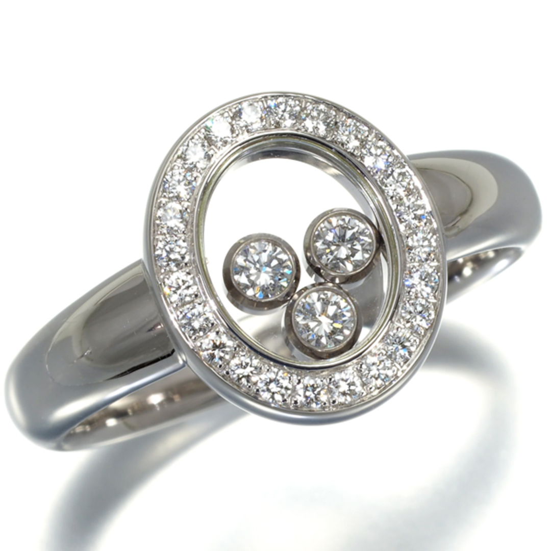 Chopard(ショパール)のショパール ハッピーダイヤ ダイヤモンドリング ダイヤ ダイヤモンド オーバル 11号 K18WG/ガラス  レディースのアクセサリー(リング(指輪))の商品写真