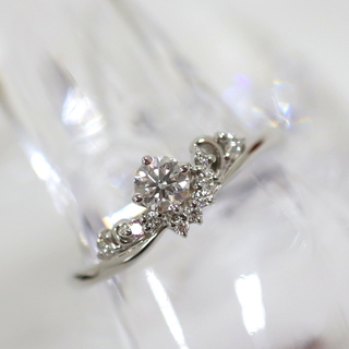 【Jewelry】Pt950 ダイヤモンド デザイン リング プラチナ D0.212ct/0.06ct 12.5号/kt09121ik(リング(指輪))