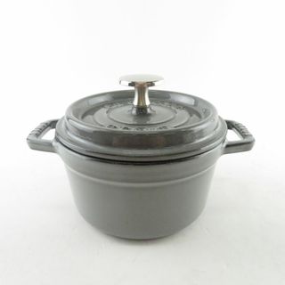 STAUB - 美品 STAUB ストウブ ピコ ココット ラウンド 両手鍋 鋳物ホーロー 14cm 料理 調理器具 SU6162C 