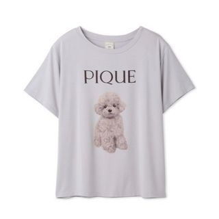 ジェラートピケ(gelato pique)のジェラートピケ♥︎トイプードル柄ワンポイントTシャツ♥︎グレー♥︎(Tシャツ(半袖/袖なし))