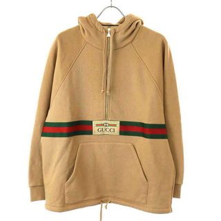 Gucci - GUCCI グッチ ウェブ＆GUCCI ラベル付き プルオーバースウェットシャツ 644656 XJC3W ブラウン XS