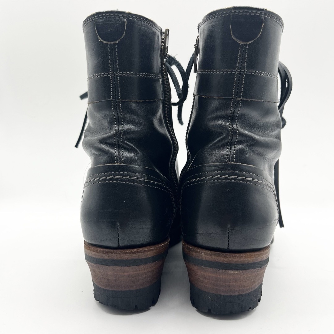 chausser(ショセ)の良品 プリュスバイショセ ワークブーツ レザー サイドジップ グッドイヤー 黒 レディースの靴/シューズ(ブーツ)の商品写真