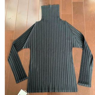 プリーツプリーズイッセイミヤケ(PLEATS PLEASE ISSEY MIYAKE)のプリーツプリーズRIB PLEATS ハイネックトップスブラック(シャツ/ブラウス(長袖/七分))