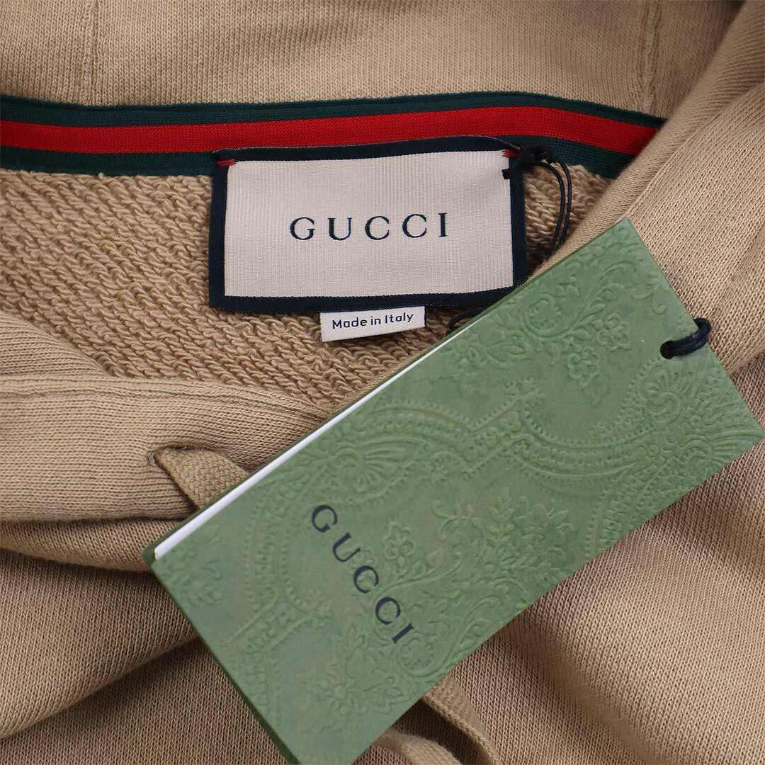 Gucci(グッチ)のGUCCI グッチ 24SS コットンジャージー フーデッド スウェットシャツ パーカー 756649 XJF27 ライトキャメル XL メンズのトップス(パーカー)の商品写真