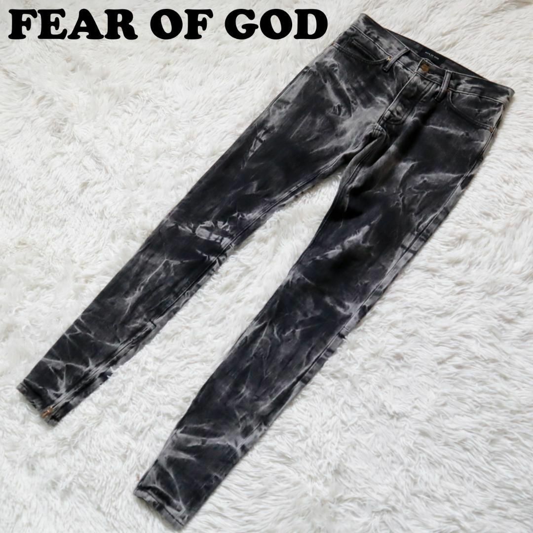 FEAR OF GOD(フィアオブゴッド)のFEAR OF GOD  ホーリー ウォーター 裾ジップ デニムパンツ ブラック メンズのパンツ(デニム/ジーンズ)の商品写真