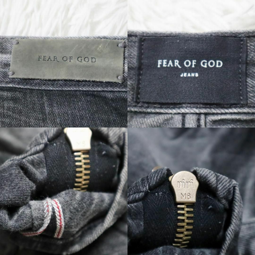 FEAR OF GOD(フィアオブゴッド)のFEAR OF GOD  ホーリー ウォーター 裾ジップ デニムパンツ ブラック メンズのパンツ(デニム/ジーンズ)の商品写真