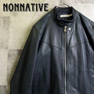 ノンネイティブ(nonnative)の激レア 非売品 ノンネイティブ レザー ライダースジャケット ダークグレー M(レザージャケット)