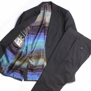 エトロ(ETRO)のETRO ストライプ2Bシングルスーツ グレー ジャケット パンツ セットアップ(セットアップ)