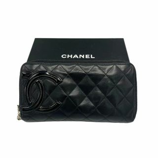 シャネル(CHANEL)の⭐️良品⭐️シャネル ラムスキン カンボンライン ラウンドファスナー長財布(財布)