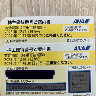 エーエヌエー(ゼンニッポンクウユ)(ANA(全日本空輸))のANA 株主優待券　2枚(航空券)