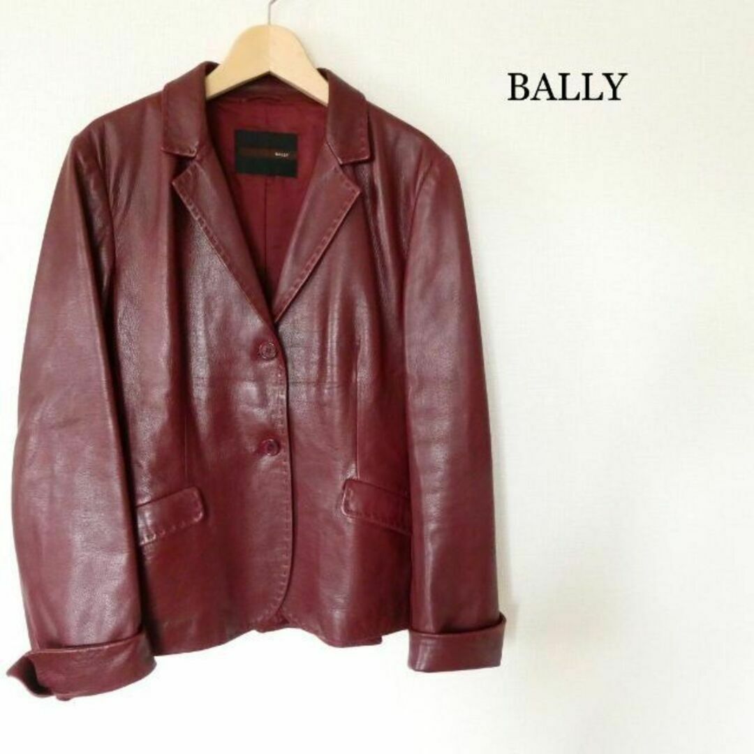 Bally(バリー)の美品 バリー 本革 シングル 2B テーラードジャケット レザージャケット レディースのジャケット/アウター(テーラードジャケット)の商品写真