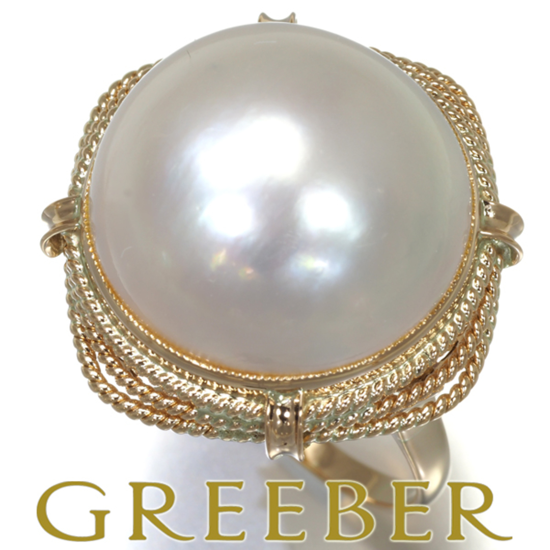 マベパール 真珠 17.5mm ビーズデザイン リング K14YG  限界値下げ品 レディースのアクセサリー(リング(指輪))の商品写真