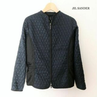 ジルサンダー(Jil Sander)の極美品 ジルサンダー ノーカラー ダブルジップ 中綿 パデッドジャケット(ブルゾン)