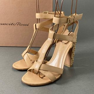 Gianvito Rossi - 1c9 Gianvit Rossi ジャンヴィト ロッシ スタッズ チャンキーヒールサンダル 35 ピンク レザー イタリア製 シューズ ミュール