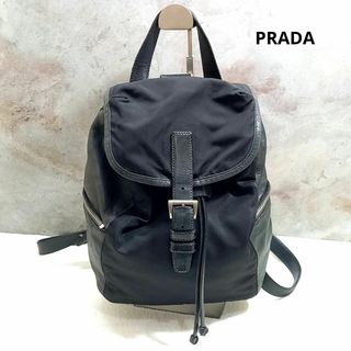 プラダ(PRADA)のPRADA　プラダ　B5943　リュック　ナイロンレザー　三角プレート　黒(リュック/バックパック)