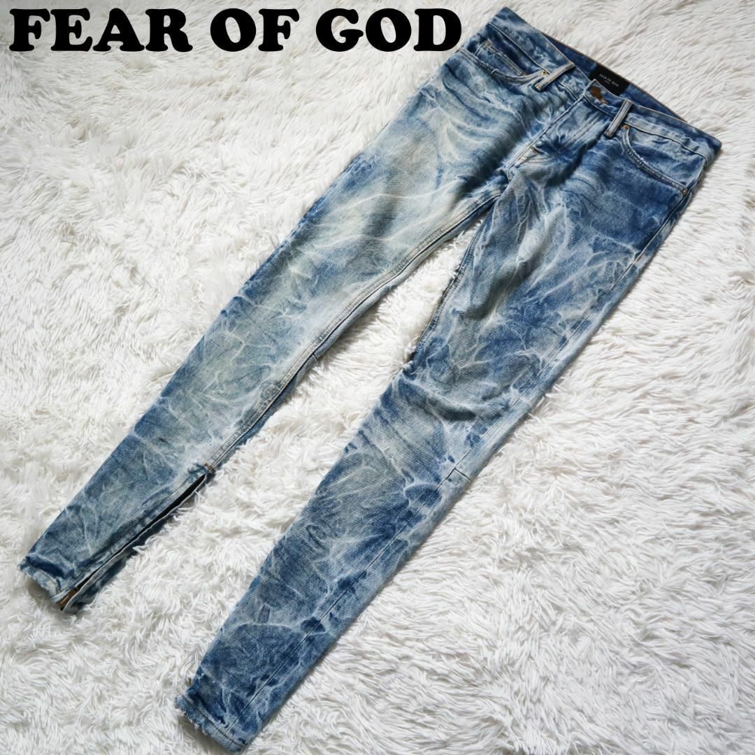 FEAR OF GOD(フィアオブゴッド)のFEAR OF GOD ホーリー ウォーター 裾ジップ デニムパンツ インディゴ メンズのパンツ(デニム/ジーンズ)の商品写真