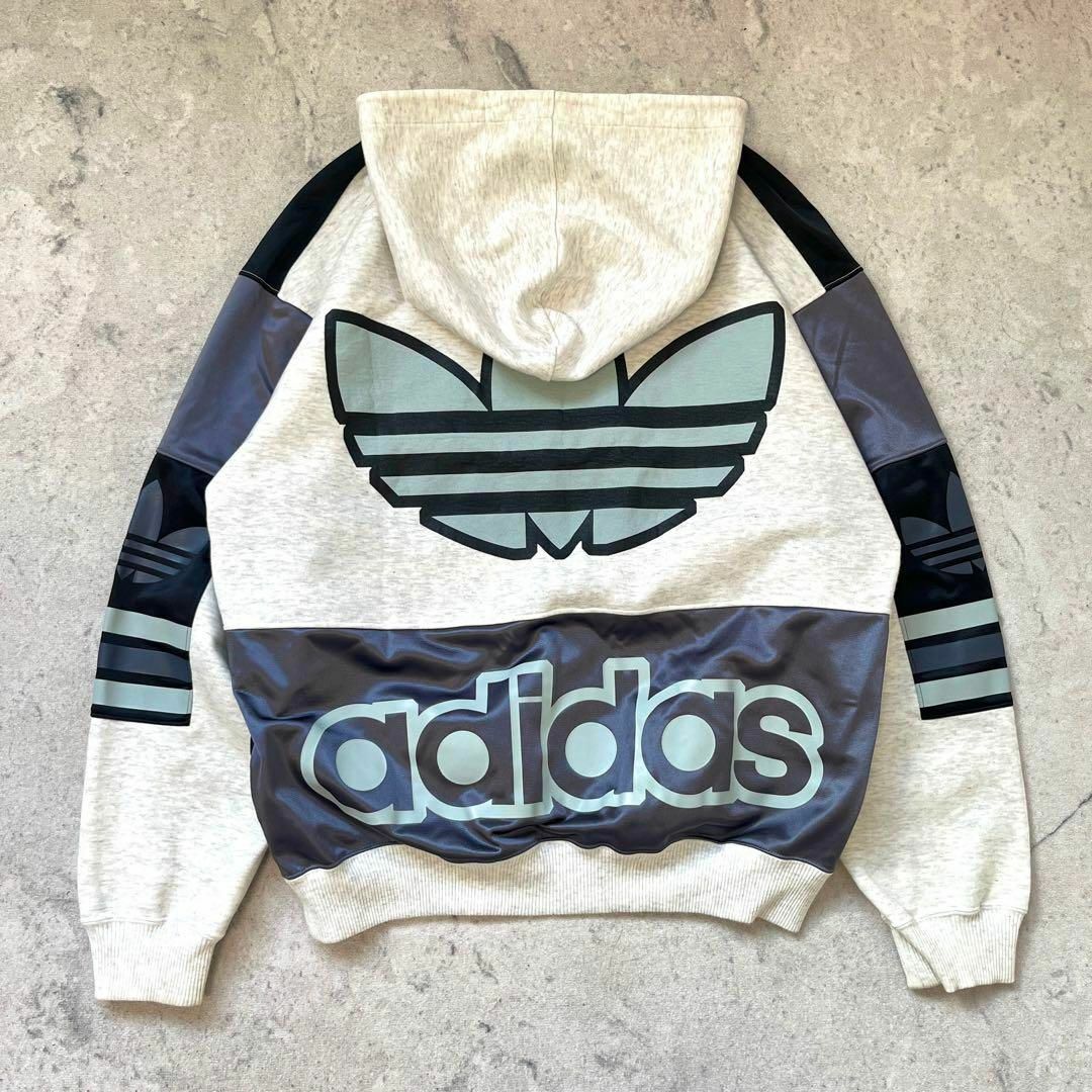 adidas(アディダス)の【90sデサント期 アディダス】サイズLビッグロゴ 切り替え スウェットパーカー その他のその他(その他)の商品写真