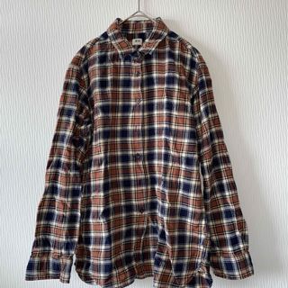 ユニクロ(UNIQLO)の【長袖シャツ】 チェック柄 茶色系 スタンダードカラー M (ユニクロ)(シャツ/ブラウス(長袖/七分))