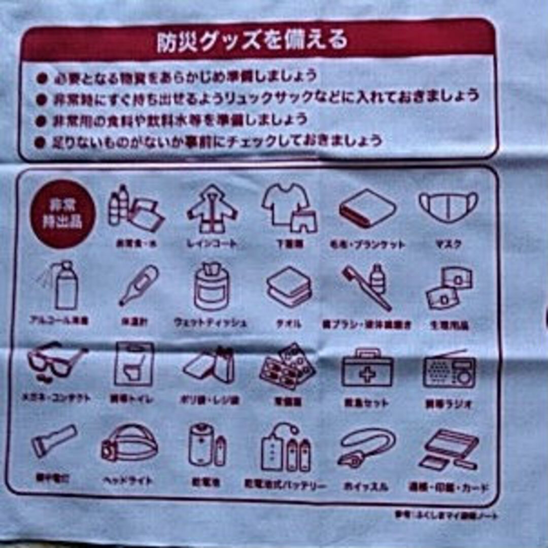 いわきFC オリジナル防災てぬぐい インテリア/住まい/日用品の日用品/生活雑貨/旅行(日用品/生活雑貨)の商品写真