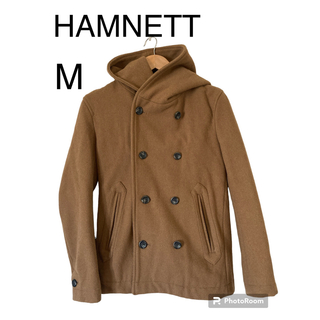 ハムネット(HAMNETT)のHAMNETT メンズ　ピーコート　ウール　ショート丈　ブラウン　フード　M(ピーコート)