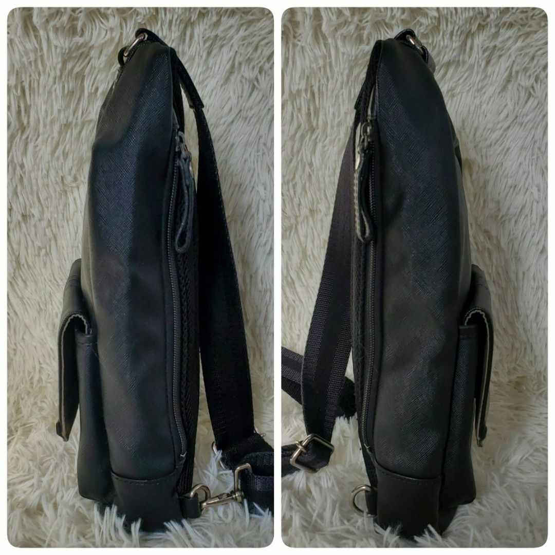 Calvin Klein(カルバンクライン)のカルバンクライン　ボディーバッグ　PVC レザー 星野源着用モデル 黒 メンズのバッグ(ボディーバッグ)の商品写真