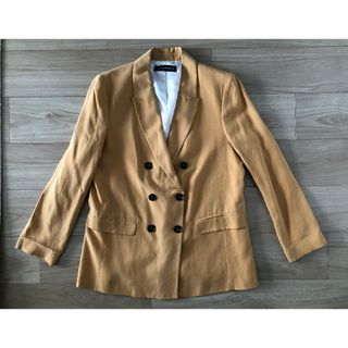 ザラ(ZARA)のZARA WOMAN 　ダブルジャケット　テーラードジャケット　L　キャメル(テーラードジャケット)