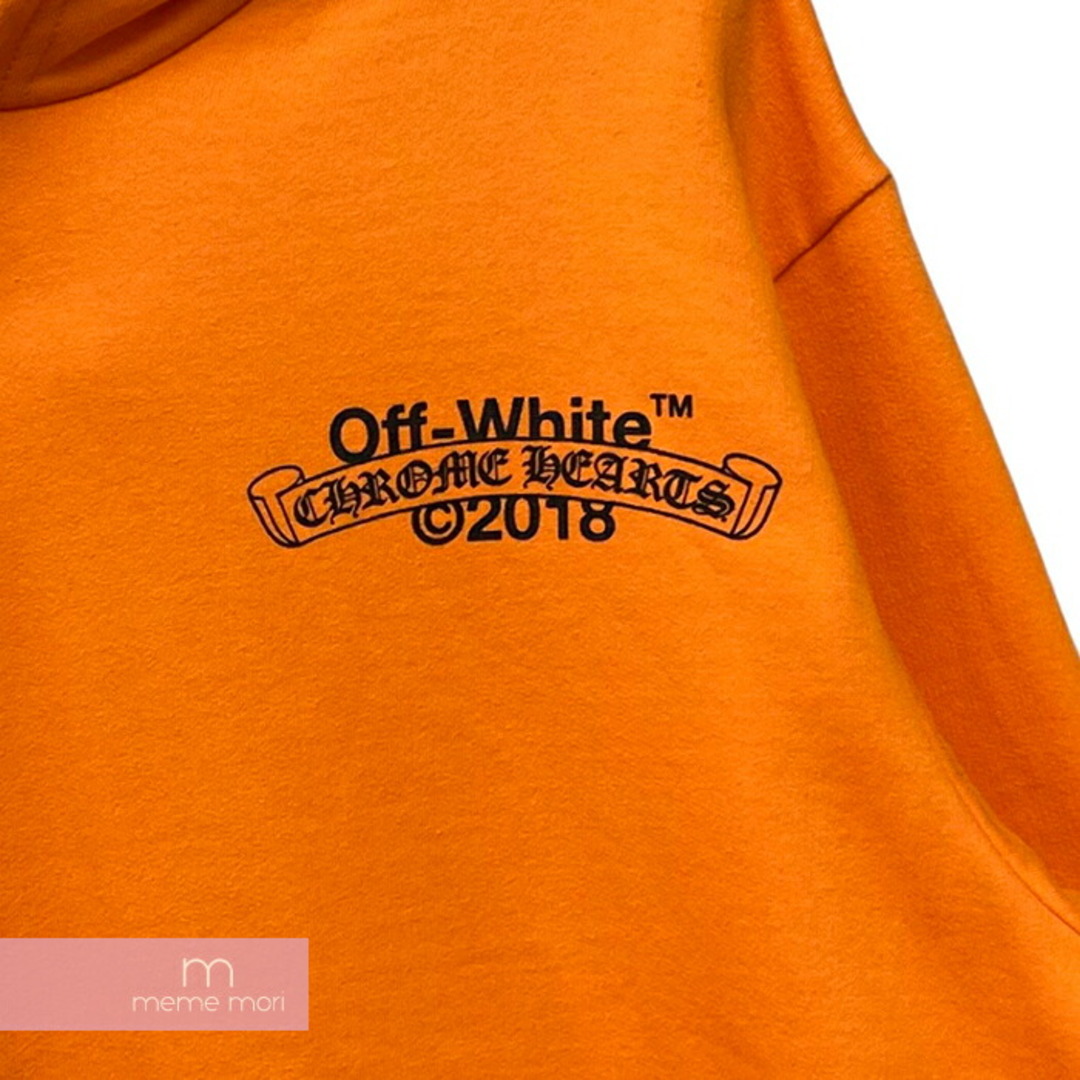 【BIG PRICE OFF】OFF-WHITE×CHROME HEARTS 2018SS HD PLVR V OFF WHITE オフホワイト×クロムハーツ プルオーバーフーディ パーカー ロゴプリント オレンジ サイズXL 【240308】【新古品】【me04】 メンズのトップス(パーカー)の商品写真