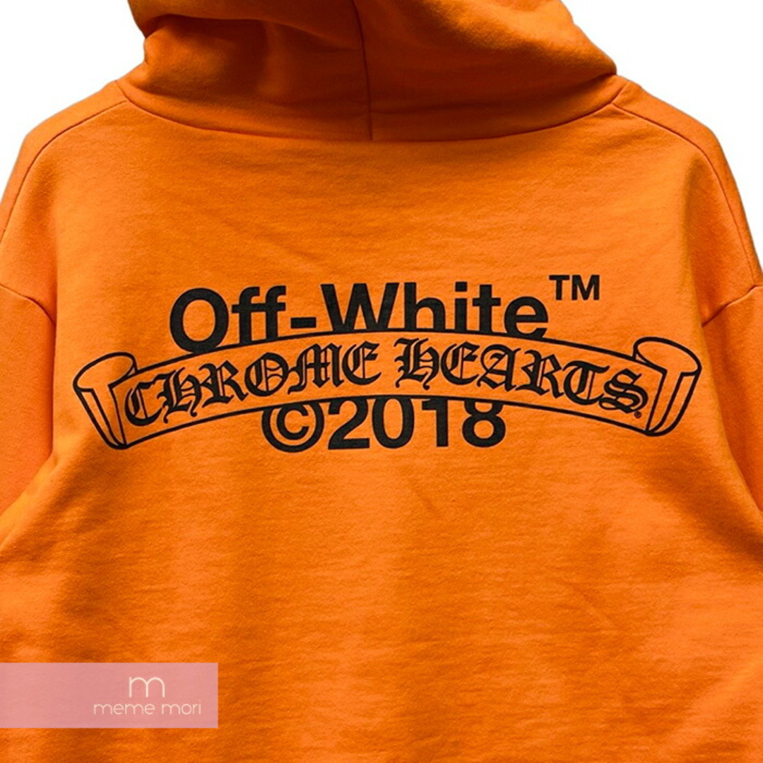 【BIG PRICE OFF】OFF-WHITE×CHROME HEARTS 2018SS HD PLVR V OFF WHITE オフホワイト×クロムハーツ プルオーバーフーディ パーカー ロゴプリント オレンジ サイズXL 【240308】【新古品】【me04】 メンズのトップス(パーカー)の商品写真